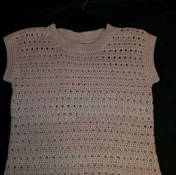 HANDMADE WITH LOVE PINK OMBRE SHORT SLEEVE SWEATER SIZE M - Picture 5 of 5